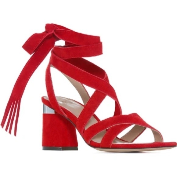 PAIGE Shoes - Paige Jodie Red Suede Heels Shoes Christmas Wedding Guest Formal Black Tie S 7.5